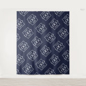 Blue Business Logo Pattern Trade Show Backdrop タペストリー (正面)