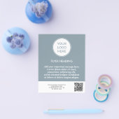 Blue Business Logo QR Code Template Flyer チラシ (シングル)