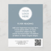 Blue Business Logo QR Code Template Flyer チラシ (正面)
