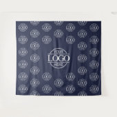 Blue Business Logo Step & Repeat Backdrop Banner タペストリー (正面(横))