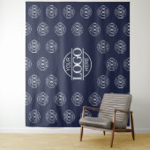 Blue Business Logo Step & Repeat Backdrop Banner タペストリー (インサイチュ)