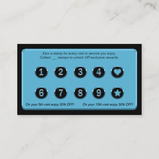 Blue Business Rewardsプロモモダンノオファー・クライアント ロイヤリティカード (裏面)