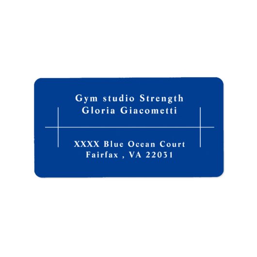 Blue Business Shipping Address ラベル (正面)