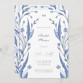 Blue Buttercup Bridal Shower 招待状 (正面/裏面)