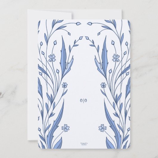 Blue Buttercup Bridal Shower 招待状 (裏面)