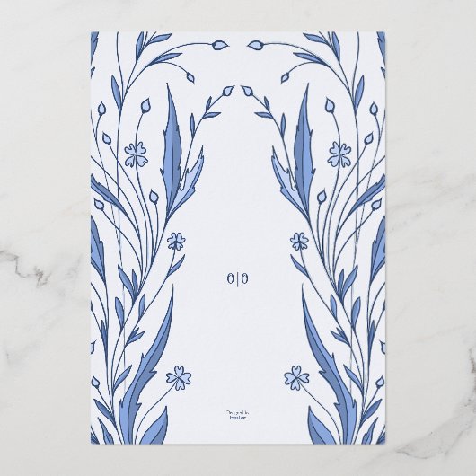 Blue Buttercup Wedding 箔招待状 (裏面)