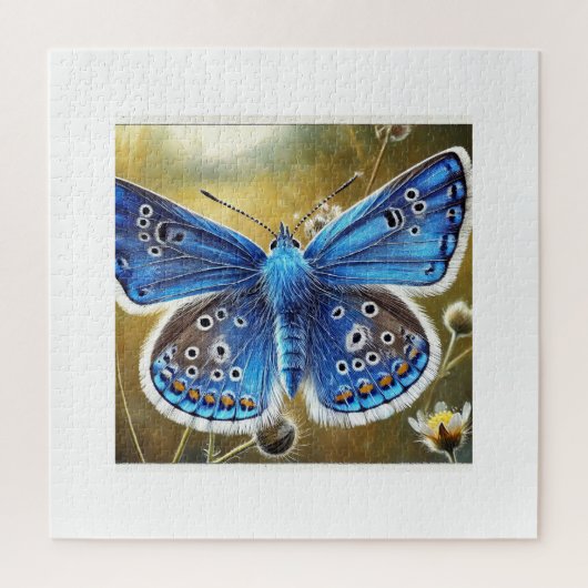 Blue butterflies 040724IREF106 - Watercolor ジグソーパズル (縦)