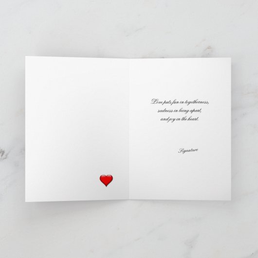 Blue Butterflies among Flowers Valentine カード (内部)