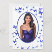 Blue Butterflies And Dress 18th Birthday Debut 招待状 (裏面)