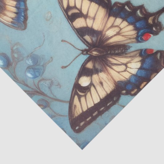 Blue Butterflies & Florals – Whimsical Decoupage 薄葉紙 (詳細)