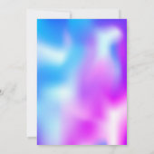 Blue Butterflies Holographic Sweet 16 Birthday  招待状 (裏面)