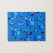 Blue Butterflies, Kingfishers, And Bell Flowers, ジグソーパズル (横)
