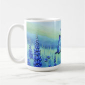 Blue Butterflies with Blue Flowers, コーヒーマグカップ (左)