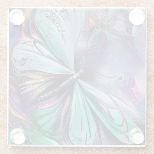 Blue Butterfly ガラスコースター (裏面)