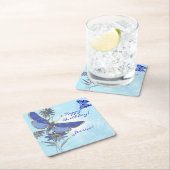 Blue Butterfly スクエアペーパーコースター (インサイチュ)