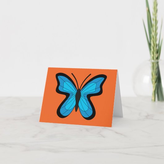 Blue Butterfly | テキストを追加 サンキューカード (正面)