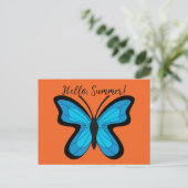 Blue Butterfly | テキストを追加 シーズンポストカード (スタンド正面)