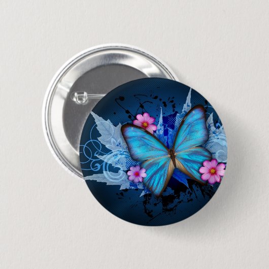 Blue-Butterfly-Abstract.jpg 缶バッジ (正面&裏面)