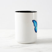 “Blue Butterfly Aesthetic Mug – Elegant Design” ツートーンマグカップ (中央)