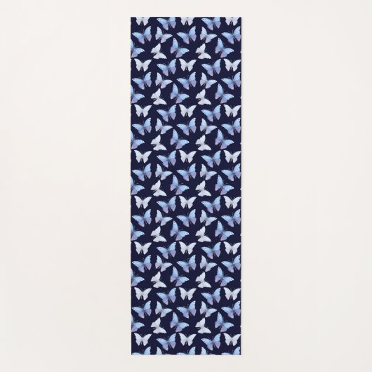 Blue Butterfly Animals Butterflies Pattern Yogamat ヨガマット (正面)