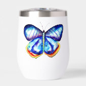 Blue Butterfly Art  Frosted Glass Mug (正面)