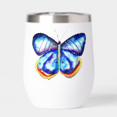 Blue Butterfly Art  Frosted Glass Mug (背面)