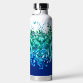 Blue Butterfly Floral Water Bottle ウォーターボトル (右面)