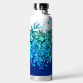 Blue Butterfly Floral Water Bottle ウォーターボトル (左面)