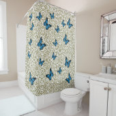 Blue butterfly gold garden シャワーカーテン (インサイチュ)