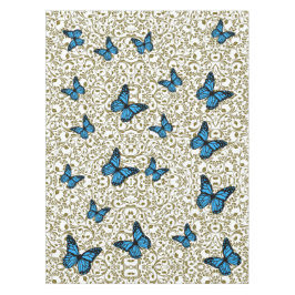 Blue butterfly gold garden テーブルクロス