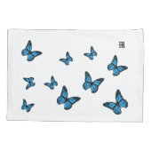 Blue butterfly gold garden 枕カバー (裏面)