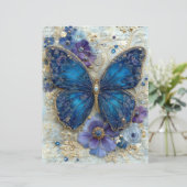 Blue Butterfly Junk Journal Scrapbook Paper (スタンド正面)