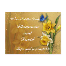 Blue Butterfly on Daffodil日付を保存