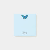 Blue Butterfly Post It Note Pad Personal Name ポストイット (正面)