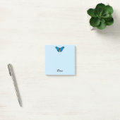 Blue Butterfly Post It Note Pad Personal Name ポストイット (オフィス)