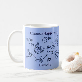 Blue Butterfly Reminder Mug コーヒーマグカップ