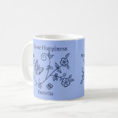Blue Butterfly Reminder Mug コーヒーマグカップ (正面左)