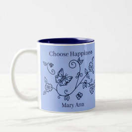 Blue Butterfly Reminder Mug ツートーンマグカップ