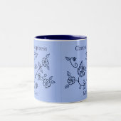 Blue Butterfly Reminder Mug ツートーンマグカップ (中央)