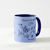 Blue Butterfly Reminder Mug マグカップ (正面右)