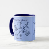 Blue Butterfly Reminder Mug マグカップ (正面左)