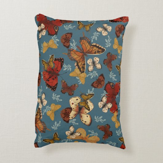 blue Butterfly seamless pattern アクセントクッション (裏面(縦))