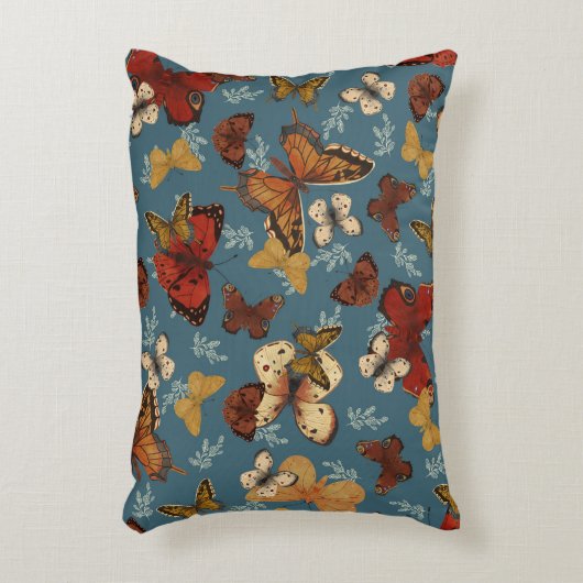 blue Butterfly seamless pattern アクセントクッション (正面(垂直))