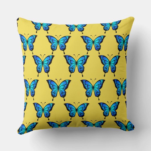 Blue Butterflys by storeman. クッション (裏面)