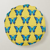Blue Butterflys by storeman. ラウンドクッション (裏面)