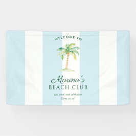 Blue Cabana Stripes Palm Beach Club Welcome 横断幕