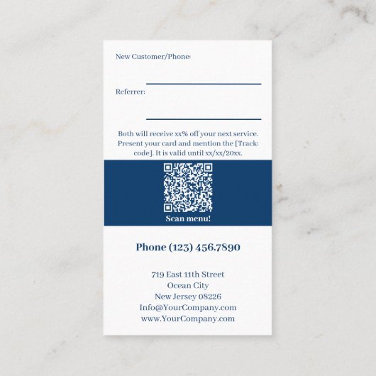 Blue Café Custom Image Thank You 紹介カード (裏面)