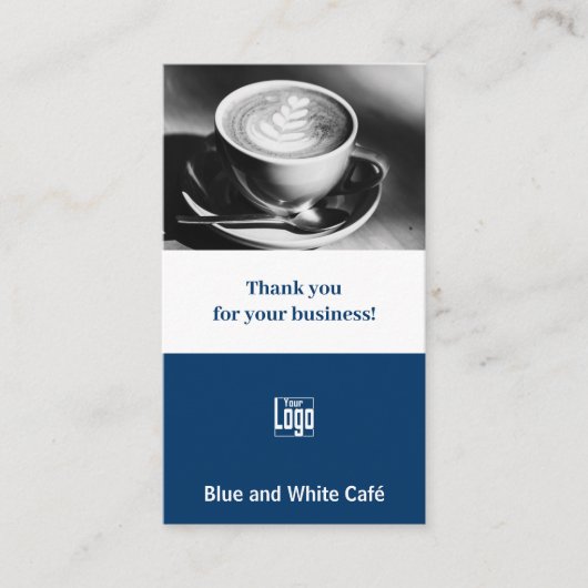 Blue Café Custom Image Thank You 紹介カード (正面)