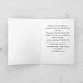 Blue Cake with Pink Hibiscus Birthday Greeting Car カード (内部)