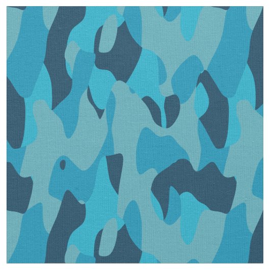 Blue Camo abstract ファブリック (クローズアップ)